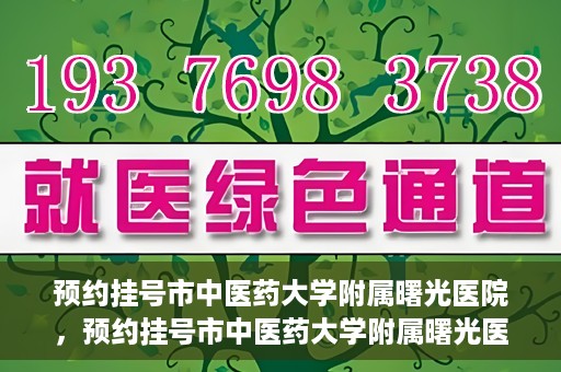 预约挂号市中医药大学附属曙光医院，预约挂号市中医药大学附属曙光医院，一站式便捷就医服务新体验