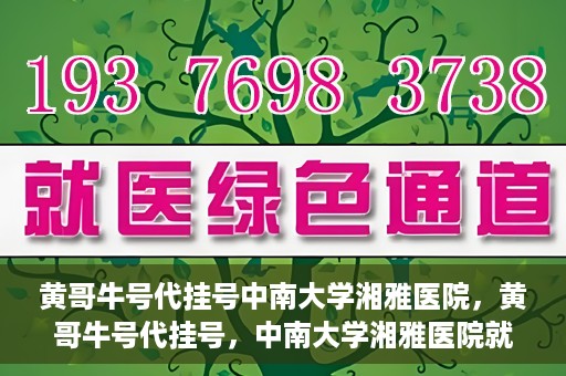 黄哥牛号代挂号中南大学湘雅医院，黄哥牛号代挂号，中南大学湘雅医院就医攻略