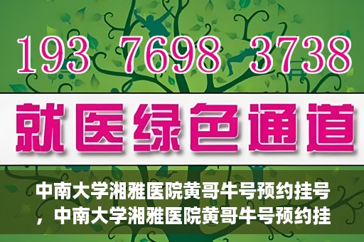 中南大学湘雅医院黄哥牛号预约挂号，中南大学湘雅医院黄哥牛号预约挂号攻略，轻松挂号，无忧就医体验