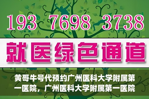 黄哥牛号代预约广州医科大学附属第一医院，广州医科大学附属第一医院黄哥牛号预约启动