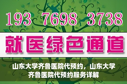 山东大学齐鲁医院代预约，山东大学齐鲁医院代预约服务详解