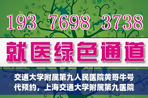 交通大学附属第九人民医院黄哥牛号代预约，上海交通大学附属第九医院黄哥预约挂号服务启动，便捷就医新选择