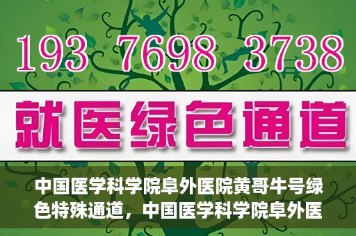 中国医学科学院阜外医院黄哥牛号绿色特殊通道，中国医学科学院阜外医院黄哥牛号，绿色特殊通道的医学力量探索