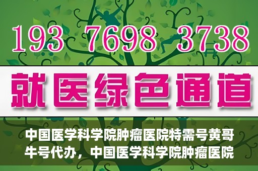 中国医学科学院肿瘤医院特需号黄哥牛号代办，中国医学科学院肿瘤医院特需号黄哥牛号代办服务解析