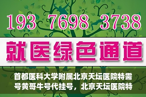 首都医科大学附属北京天坛医院特需号黄哥牛号代挂号，北京天坛医院特需号黄哥牛号代挂号背后的故事与真相
