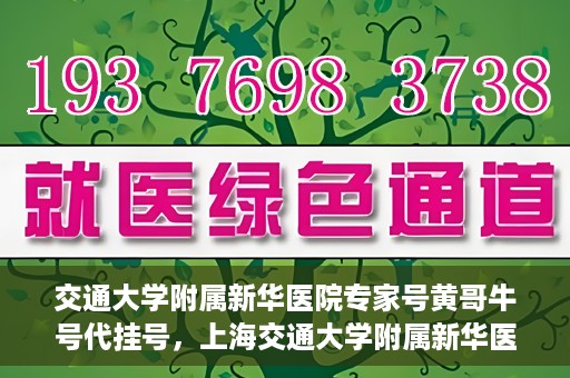 交通大学附属新华医院专家号黄哥牛号代挂号，上海交通大学附属新华医院专家号黄哥牛号代挂号解析，专业医疗服务的便捷之路