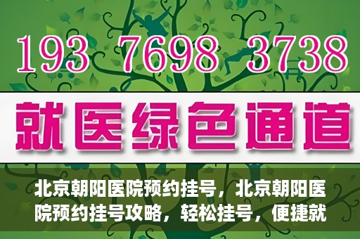 北京朝阳医院预约挂号，北京朝阳医院预约挂号攻略，轻松挂号，便捷就医