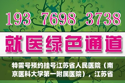 特需号预约挂号江苏省人民医院（南京医科大学第一附属医院），江苏省人民医院特需号预约挂号指南，一站式解决您的就医需求