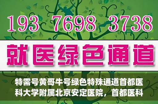 特需号黄哥牛号绿色特殊通道首都医科大学附属北京安定医院，首都医科大学附属北京安定医院特需绿色特殊通道——黄哥牛号就医新体验