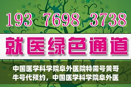 中国医学科学院阜外医院特需号黄哥牛号代预约，中国医学科学院阜外医院特需号预约服务解析，黄哥牛号预约指南