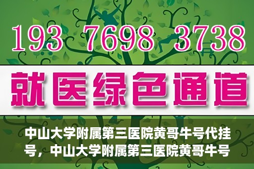 中山大学附属第三医院黄哥牛号代挂号，中山大学附属第三医院黄哥牛号助您轻松挂号就医