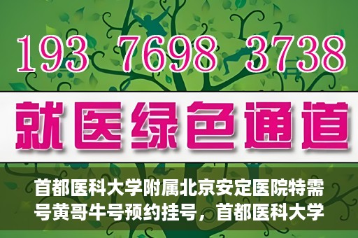 首都医科大学附属北京安定医院特需号黄哥牛号预约挂号，首都医科大学附属北京安定医院黄哥牛号特需预约挂号攻略