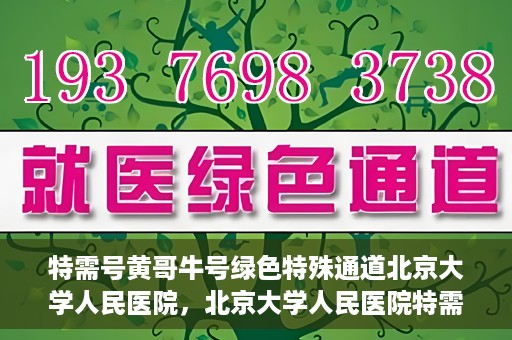 特需号黄哥牛号绿色特殊通道北京大学人民医院，北京大学人民医院特需号黄哥牛号，绿色特殊通道助力就医新体验