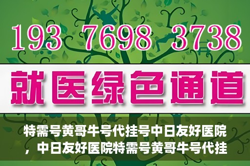 特需号黄哥牛号代挂号中日友好医院，中日友好医院特需号黄哥牛号代挂号服务解析