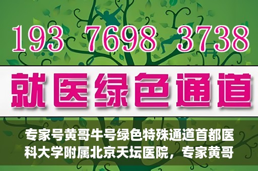 专家号黄哥牛号绿色特殊通道首都医科大学附属北京天坛医院，专家黄哥牛号开启绿色特殊通道，北京天坛医院打造医疗新标杆