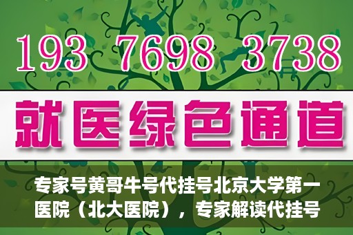 专家号黄哥牛号代挂号北京大学第一医院（北大医院），专家解读代挂号现象，黄哥牛号与北京大学第一医院的挑战与应对