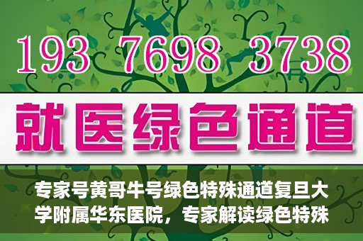 专家号黄哥牛号绿色特殊通道复旦大学附属华东医院，专家解读绿色特殊通道，复旦大学附属华东医院黄哥牛号现象揭秘