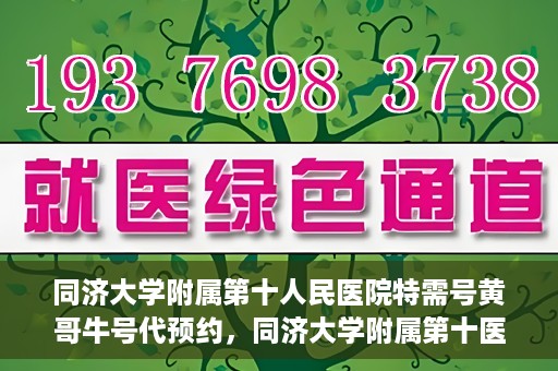 同济大学附属第十人民医院特需号黄哥牛号代预约，同济大学附属第十医院特需号专家黄哥牛号预约服务解析