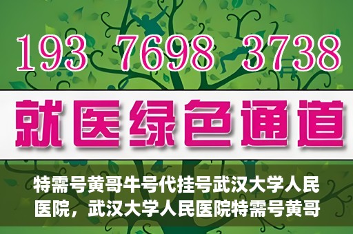 特需号黄哥牛号代挂号武汉大学人民医院，武汉大学人民医院特需号黄哥牛号代挂号服务解析
