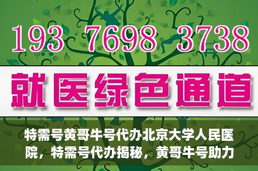 特需号黄哥牛号代办北京大学人民医院，特需号代办揭秘，黄哥牛号助力北京大学人民医院就医流程优化