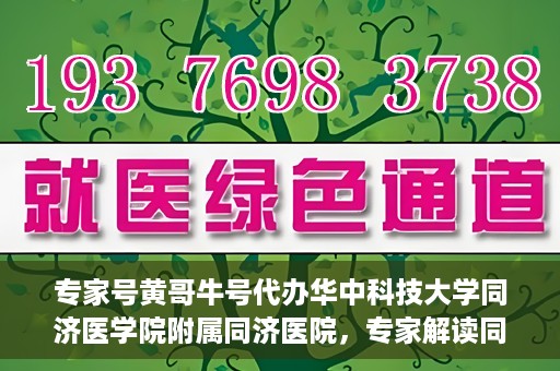 专家号黄哥牛号代办华中科技大学同济医学院附属同济医院，专家解读同济医院黄哥牛号代办服务，深度解析与体验分享