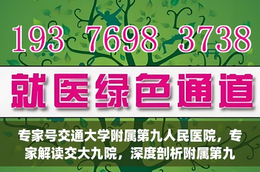 专家号交通大学附属第九人民医院，专家解读交大九院，深度剖析附属第九人民医院的权威医疗力量与特色诊疗技术