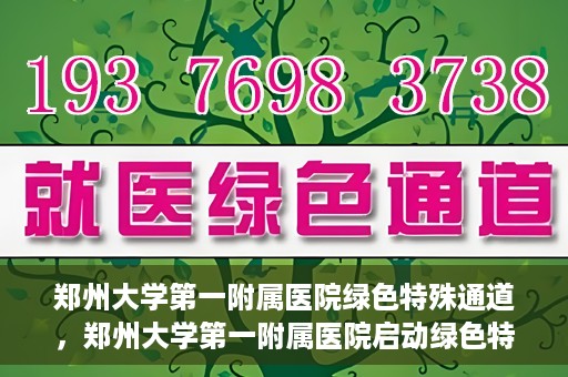郑州大学第一附属医院绿色特殊通道，郑州大学第一附属医院启动绿色特殊通道，助力患者高效就医