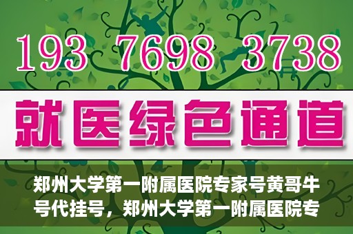 郑州大学第一附属医院专家号黄哥牛号代挂号，郑州大学第一附属医院专家号代挂号揭秘，黄哥牛号预约攻略