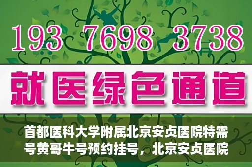 首都医科大学附属北京安贞医院特需号黄哥牛号预约挂号，北京安贞医院特需号专家黄哥牛号预约挂号攻略