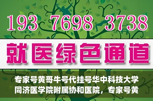 专家号黄哥牛号代挂号华中科技大学同济医学院附属协和医院，专家号黄哥牛号代挂号服务，华中科技大学同济医学院附属协和医院深度解析