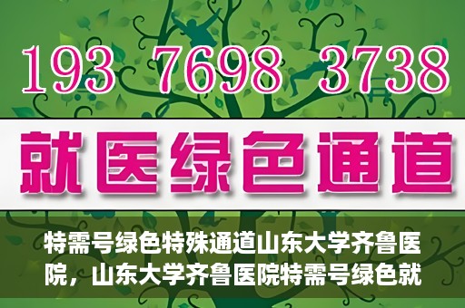 特需号绿色特殊通道山东大学齐鲁医院，山东大学齐鲁医院特需号绿色就医通道