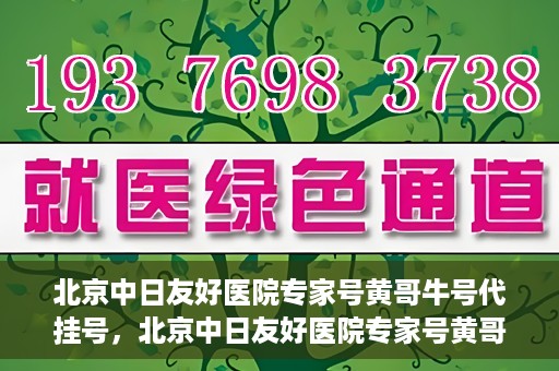 北京中日友好医院专家号黄哥牛号代挂号，北京中日友好医院专家号黄哥牛号代挂号服务解析
