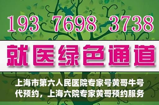 上海市第六人民医院专家号黄哥牛号代预约，上海六院专家黄哥预约服务，便捷就医新选择