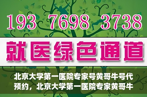 北京大学第一医院专家号黄哥牛号代预约，北京大学第一医院专家黄哥牛号预约攻略，专业解读与便捷预约渠道