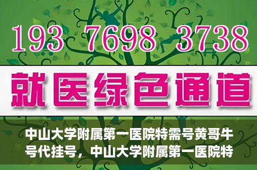 中山大学附属第一医院特需号黄哥牛号代挂号，中山大学附属第一医院特需号专家黄哥牛号预约挂号攻略