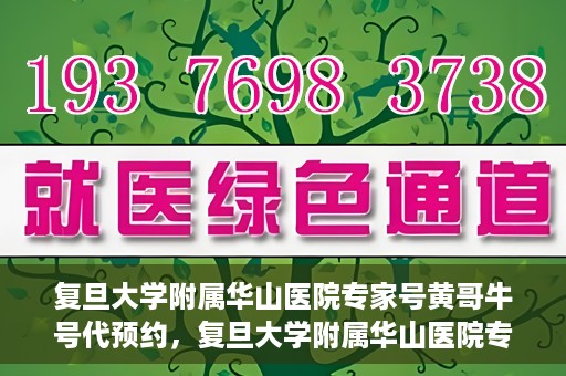 复旦大学附属华山医院专家号黄哥牛号代预约，复旦大学附属华山医院专家号预约服务解析，黄哥牛号代预约详解