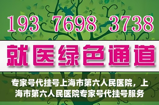专家号代挂号上海市第六人民医院，上海市第六人民医院专家号代挂号服务解析