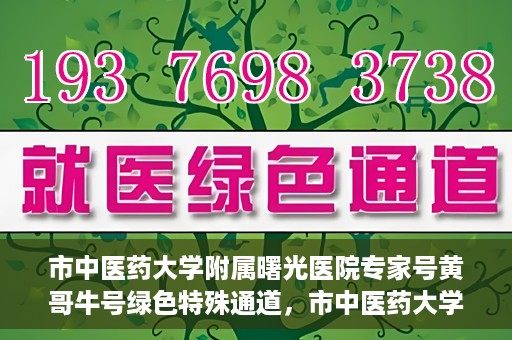 市中医药大学附属曙光医院专家号黄哥牛号绿色特殊通道，市中医药大学附属曙光医院专家号黄哥牛号，绿色特殊通道开启医疗服务新模式