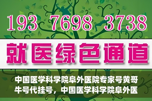 中国医学科学院阜外医院专家号黄哥牛号代挂号，中国医学科学院阜外医院专家黄哥牛号挂号攻略，专业解读与预约指南