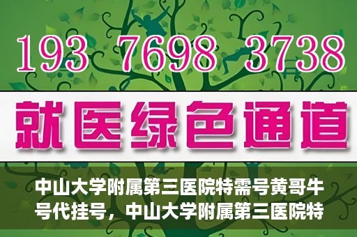 中山大学附属第三医院特需号黄哥牛号代挂号，中山大学附属第三医院特需号专家黄哥牛号预约攻略