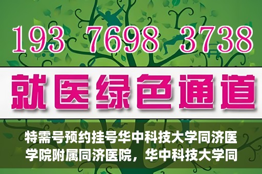 特需号预约挂号华中科技大学同济医学院附属同济医院，华中科技大学同济医院特需号预约挂号指南