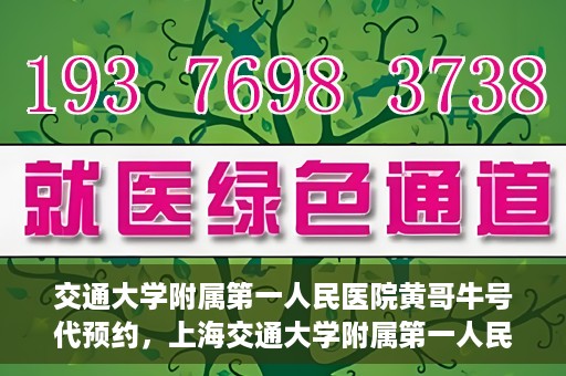 交通大学附属第一人民医院黄哥牛号代预约，上海交通大学附属第一人民医院黄哥预约挂号攻略，便捷预约，轻松就医