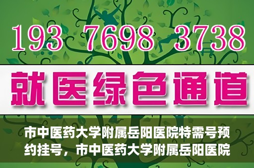 市中医药大学附属岳阳医院特需号预约挂号，市中医药大学附属岳阳医院特需号预约挂号服务详解