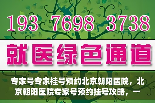 专家号专家挂号预约北京朝阳医院，北京朝阳医院专家号预约挂号攻略，一站式解决您的就医需求