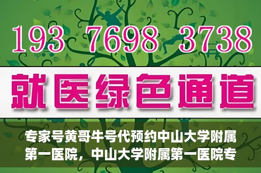 专家号黄哥牛号代预约中山大学附属第一医院，中山大学附属第一医院专家号黄哥牛号预约服务解析