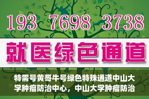 特需号黄哥牛号绿色特殊通道中山大学肿瘤防治中心，中山大学肿瘤防治中心特需号黄哥牛号绿色特殊通道揭秘