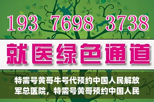 特需号黄哥牛号代预约中国人民解放军总医院，特需号黄哥预约中国人民解放军总医院，一站式便捷服务助您轻松就医。