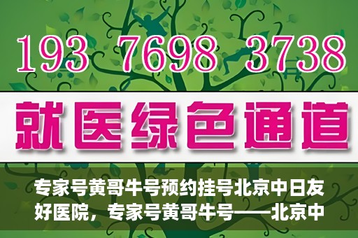 专家号黄哥牛号预约挂号北京中日友好医院，专家号黄哥牛号——北京中日友好医院预约挂号攻略