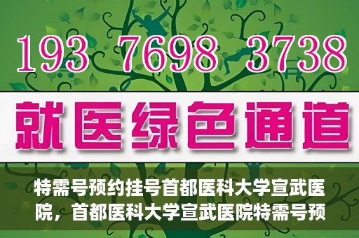特需号预约挂号首都医科大学宣武医院，首都医科大学宣武医院特需号预约挂号服务详解