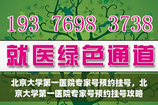 北京大学第一医院专家号预约挂号，北京大学第一医院专家号预约挂号攻略解析